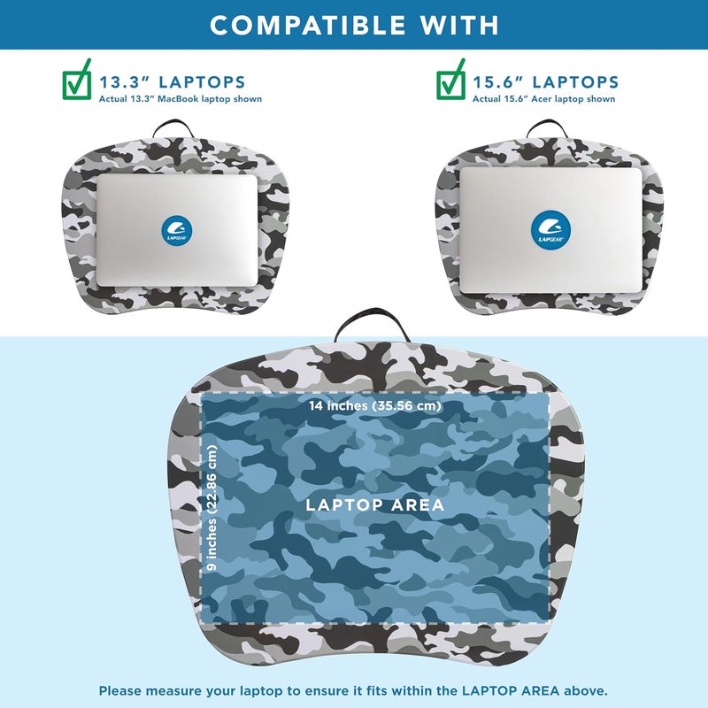 LapGear MyStyle Portable Lap Desk with Cushion - Gray Camo - Fits up to 15.6 Inch Laptops - Style No. 45325 - Image 3